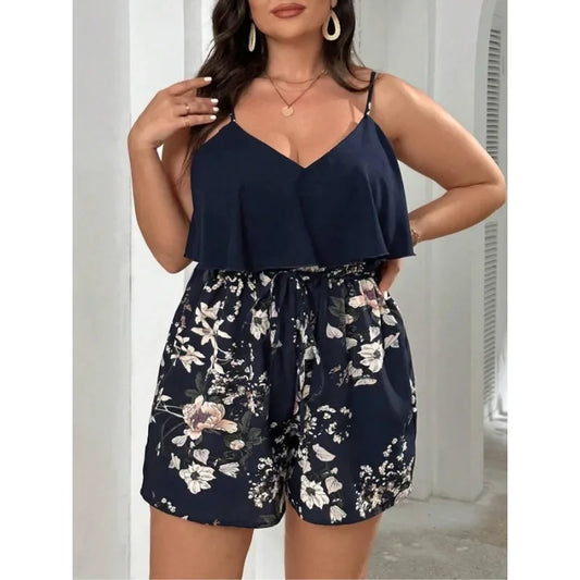 Plus Size 1XL-5XL  Women's Fashionable New Bohemian Style Floral Print Comfortable Versatile Jumpsuit