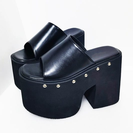 Thick Classic Slipper Platform Wedge