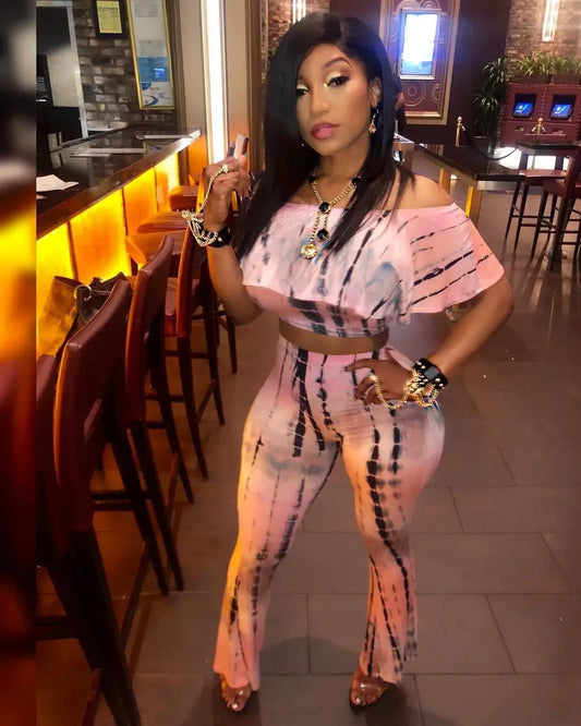 Sexy Bodycon 2 Piece Crop Top & Pants Set