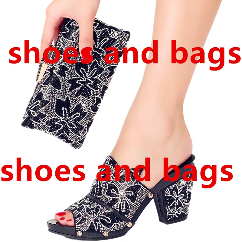 Italian Design  Women's High Heel Sandals & Clutch Set | Non-Slip Comfortable Wedding, Prom, Party Pumps | Size 38-43 | 6 Colors
