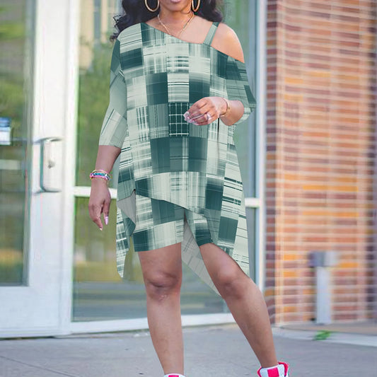 Asymmetrical Top Shorts 2 Piece Set