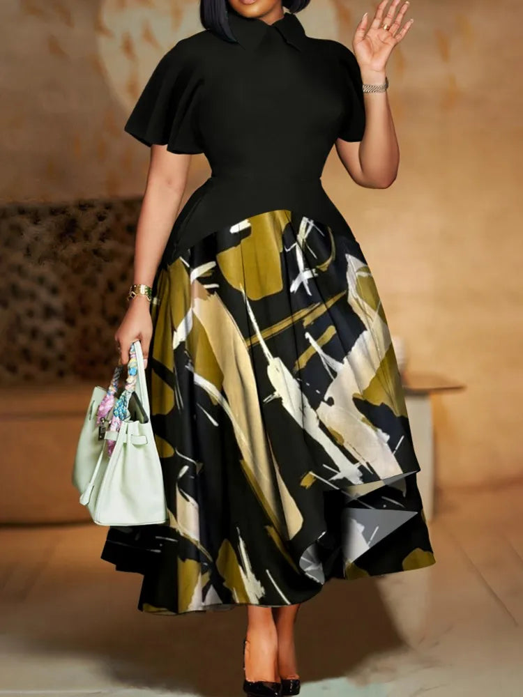 Plus Size Elegant African Dresses For Women Dashiki Summer Maxi Dress Ladies Traditional African Clothing Fairy Long Dress