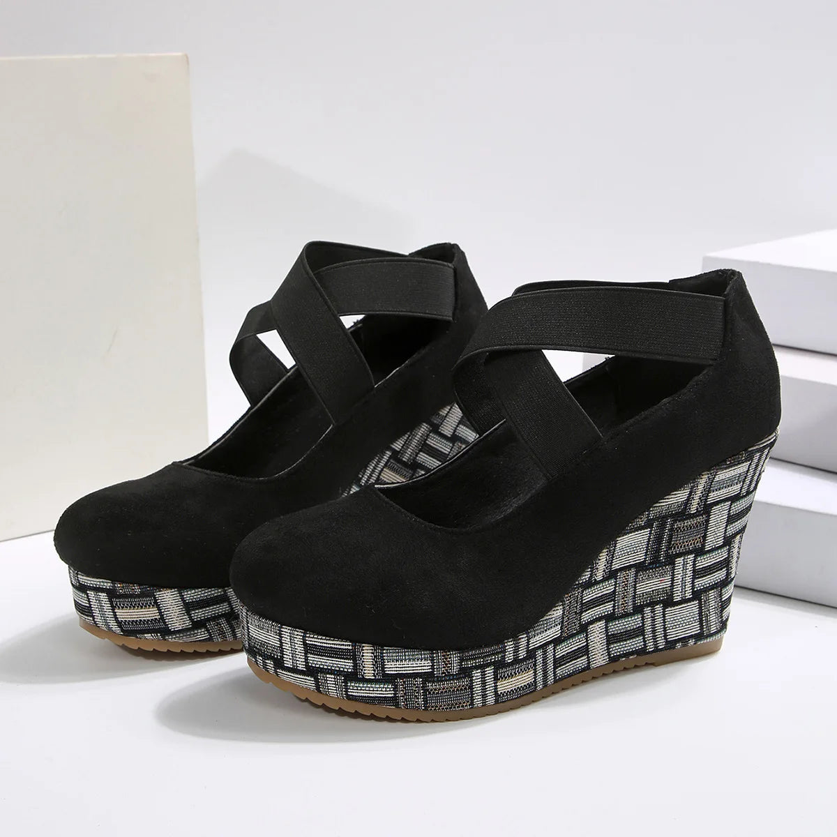 Suede Slope Wedge Heel