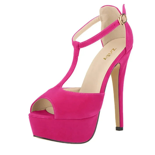 Platform Ankle Strap Stilettos High Heels