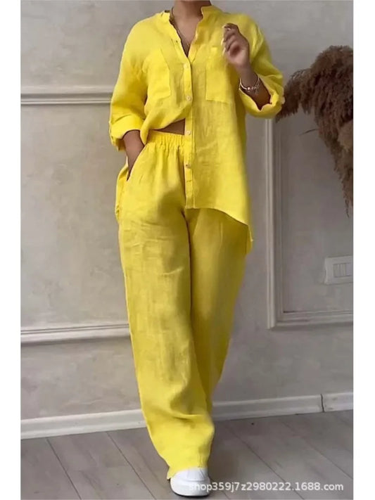 2 Piece Wide Leg Pants Set