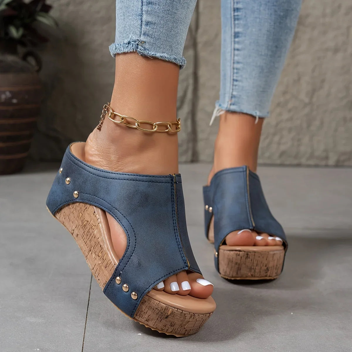 Elegant Women's Thick Heel Sandals - Open Toe, Ankle Strap, Artificial Covered Upper and Lining, Rubber Sole, Summer Set Design