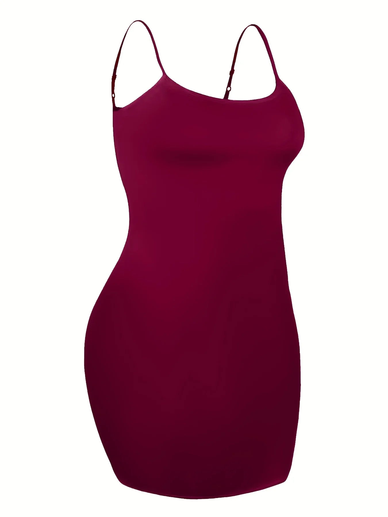 Plus Size Fashion Winter Dress, Women's Solid Scoop Neck Suspender Sexy Body-Con Black Dress