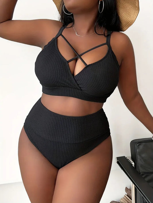 2025 Plus Size XL-4XL Swimwear Women Sexy Backless Two Piece Swimsuit Monokini tankini Bikini set mayo Badpak Biquini Trikini