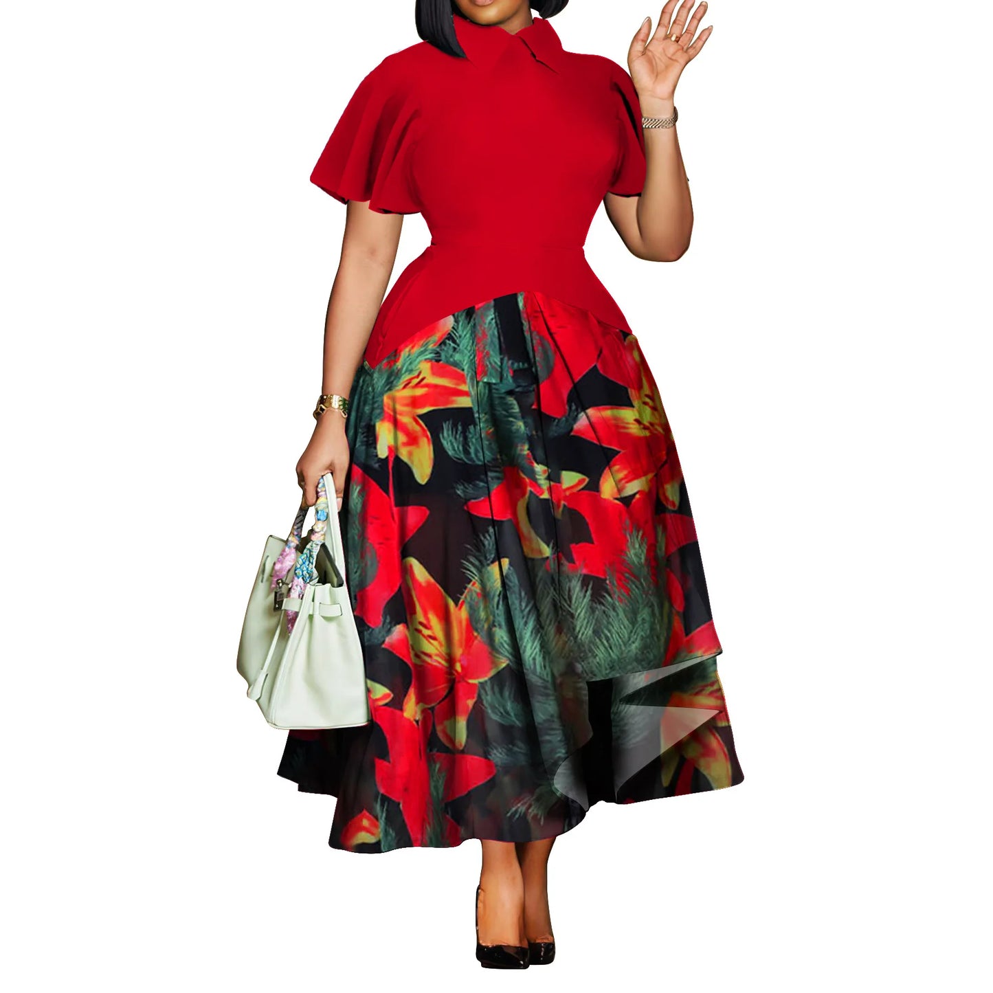 Plus Size Elegant African Dresses For Women Dashiki Summer Maxi Dress Ladies Traditional African Clothing Fairy Long Dress
