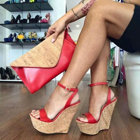 High Fish Mouth Wedge Sandals