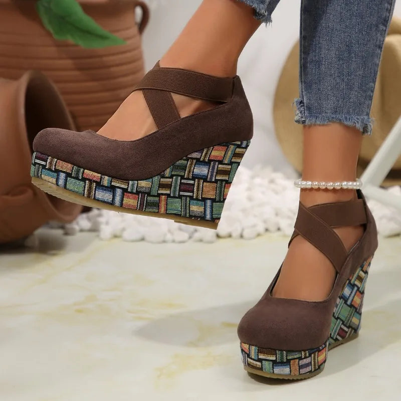 Suede Slope Wedge Heel
