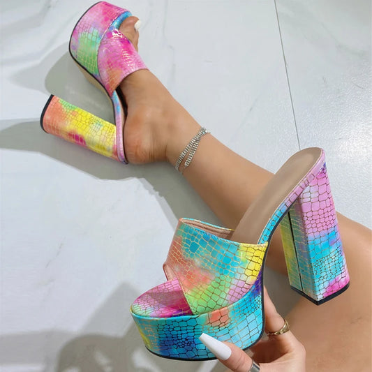 Platform Sexy Thick High Heels Slippers