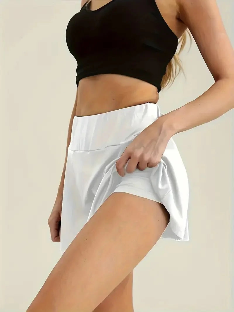 Plus Size High Waist Solid Simple Casual Mini Skirt Women's Clothing