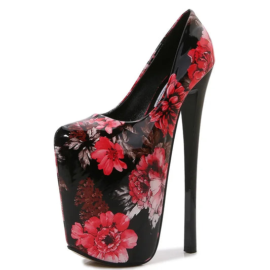 Platform Flower Pump High Heels