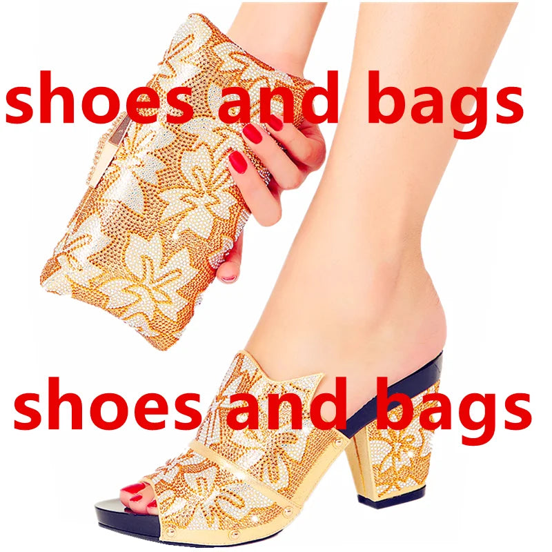 Italian Design  Women's High Heel Sandals & Clutch Set | Non-Slip Comfortable Wedding, Prom, Party Pumps | Size 38-43 | 6 Colors