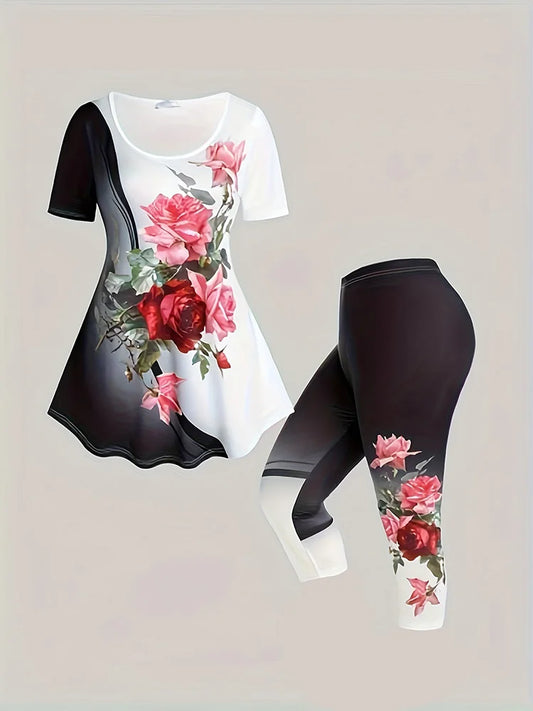 Rose Shirt Pants 2 Piece Set