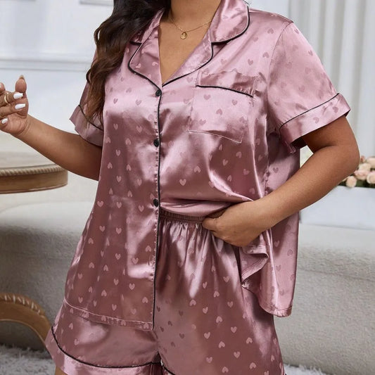 2025 Summer T-shirt Shorts Plus Size Women's Pajamas Large Size Home Clothes Set Sleepwear Women