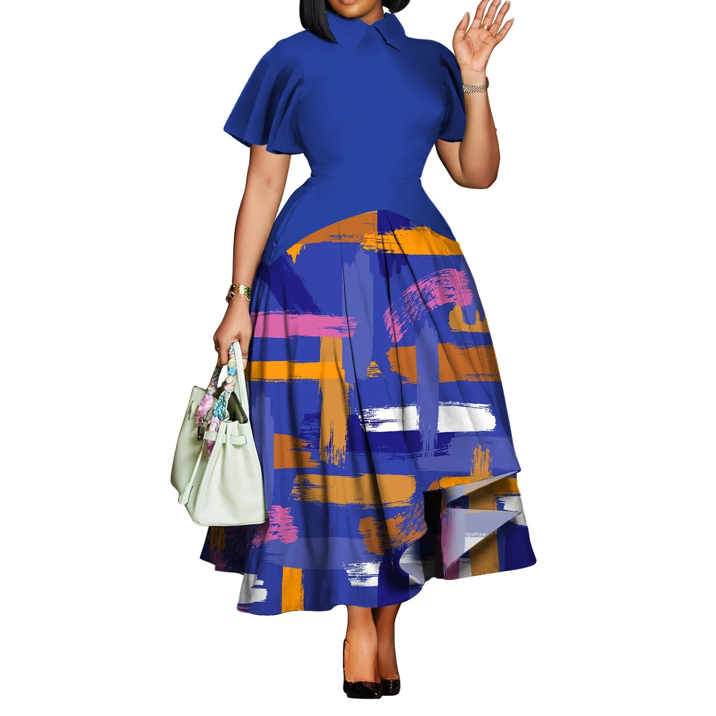 Plus Size Elegant African Dresses For Women Dashiki Summer Maxi Dress Ladies Traditional African Clothing Fairy Long Dress