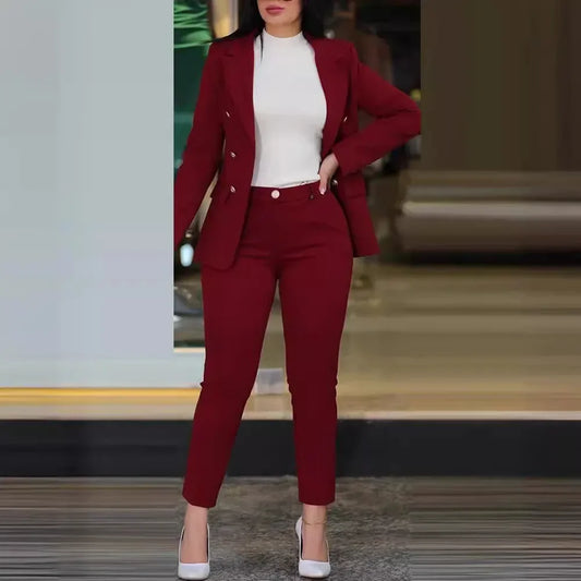 2 Piece Long Sleeve Blazer & Pants Set