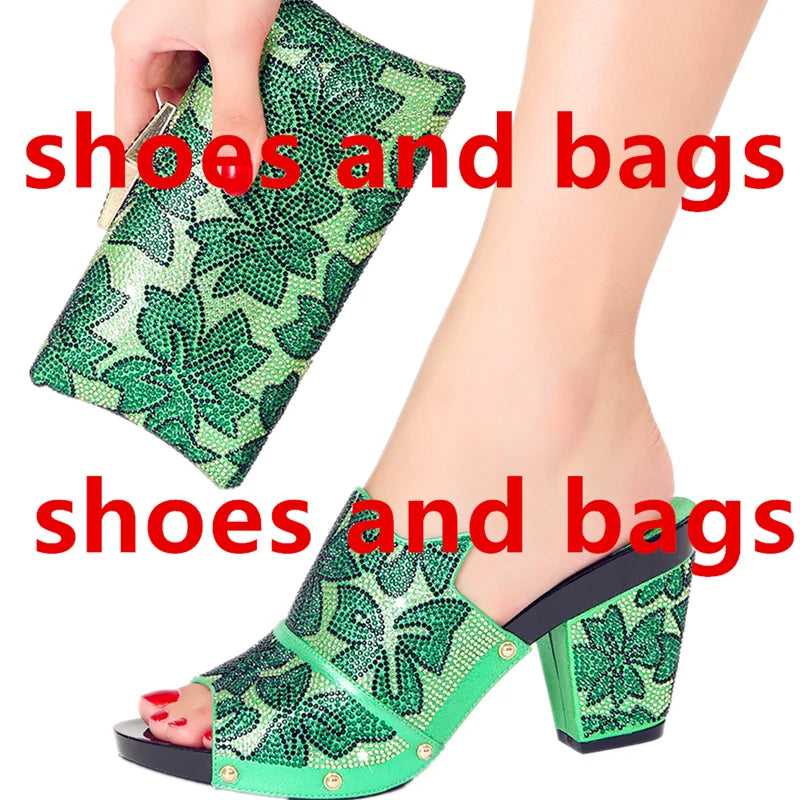 Italian Design  Women's High Heel Sandals & Clutch Set | Non-Slip Comfortable Wedding, Prom, Party Pumps | Size 38-43 | 6 Colors