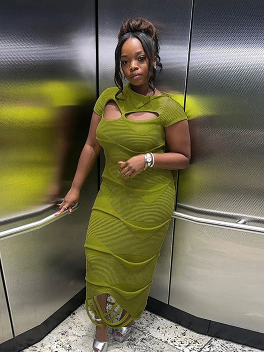 Long Hollow Out Chest Dress