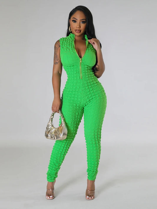Sleeveless Zip Up Jumpsuit