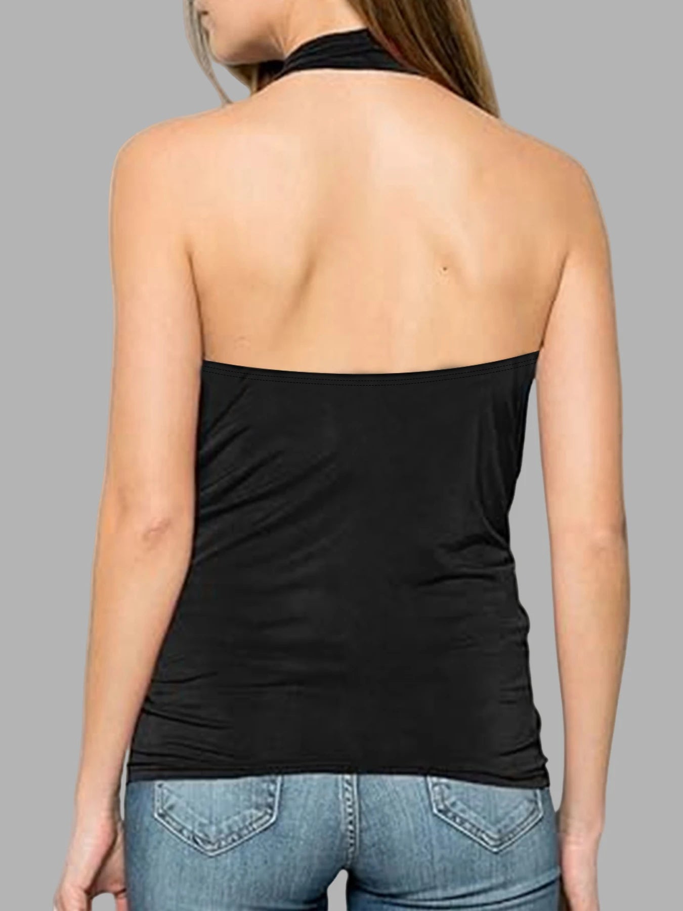 New fashion women's casual solid color neck strap plus size vest three-piece set