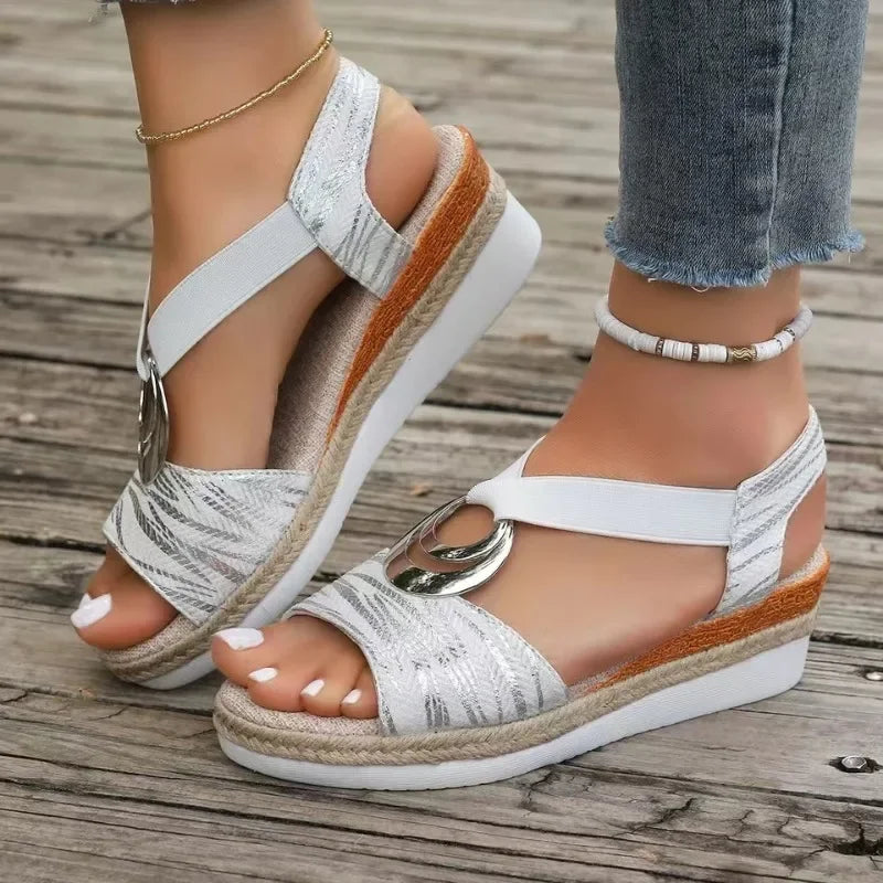 Snake Print Platform Sandals