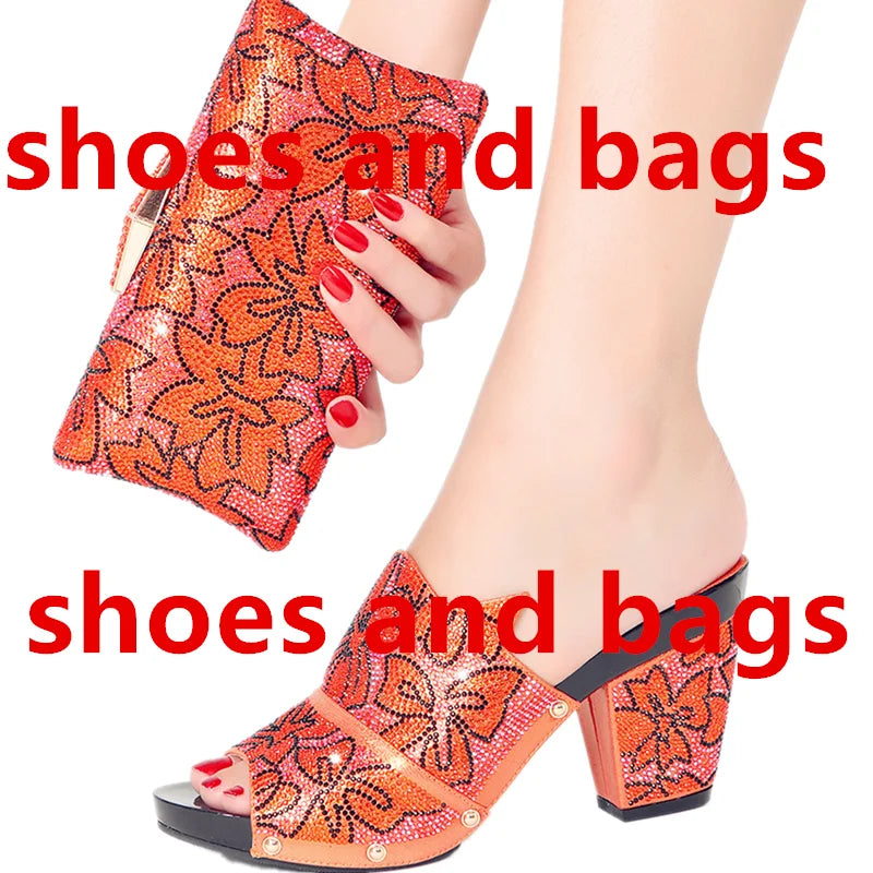 Italian Design  Women's High Heel Sandals & Clutch Set | Non-Slip Comfortable Wedding, Prom, Party Pumps | Size 38-43 | 6 Colors